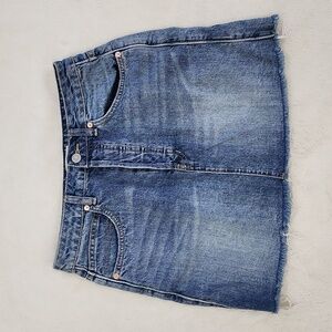 We the Free Frayed Denim Mini Skirt Button Fly Jean Skirt | Women's Size 28